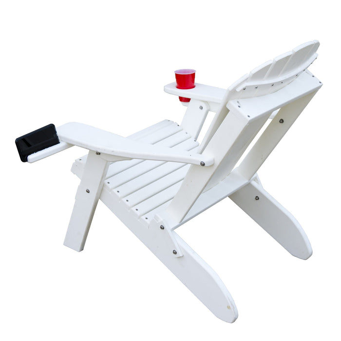 Poly Lumber Folding Adirondack Chair With Cup Holder